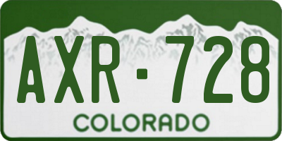 CO license plate AXR728