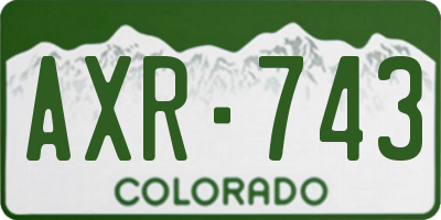 CO license plate AXR743