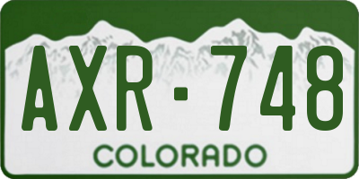 CO license plate AXR748