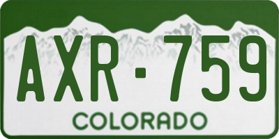 CO license plate AXR759