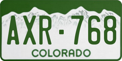 CO license plate AXR768