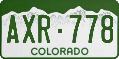 CO license plate AXR778