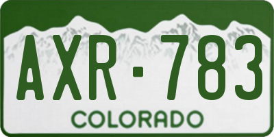 CO license plate AXR783