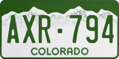CO license plate AXR794
