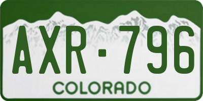 CO license plate AXR796