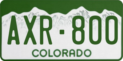 CO license plate AXR800