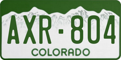 CO license plate AXR804