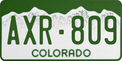 CO license plate AXR809