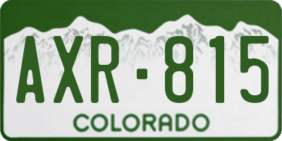 CO license plate AXR815
