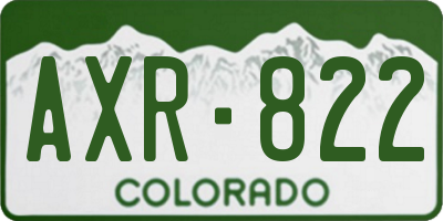 CO license plate AXR822