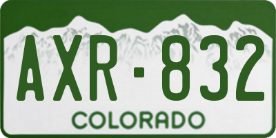 CO license plate AXR832