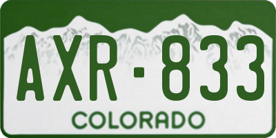 CO license plate AXR833