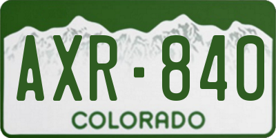 CO license plate AXR840