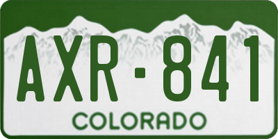 CO license plate AXR841