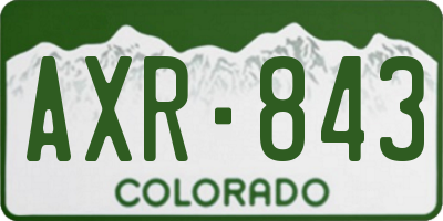 CO license plate AXR843
