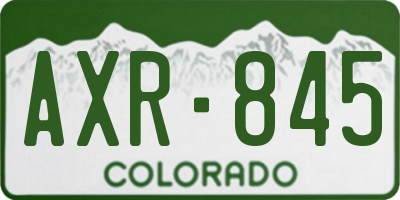 CO license plate AXR845
