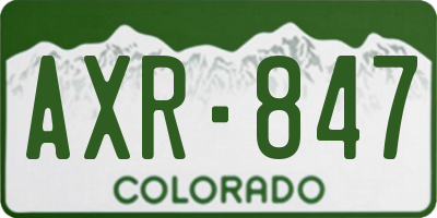 CO license plate AXR847