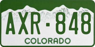 CO license plate AXR848