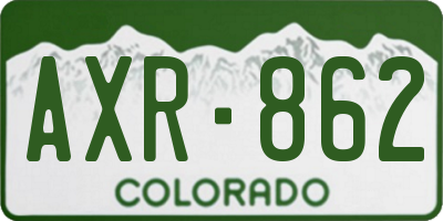 CO license plate AXR862