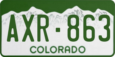 CO license plate AXR863