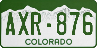 CO license plate AXR876