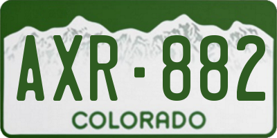 CO license plate AXR882