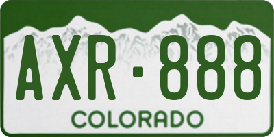 CO license plate AXR888