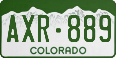 CO license plate AXR889