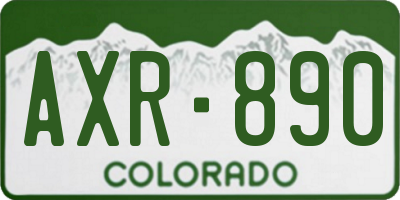 CO license plate AXR890