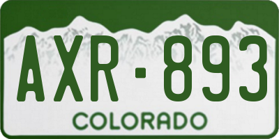 CO license plate AXR893