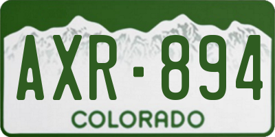 CO license plate AXR894