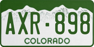 CO license plate AXR898