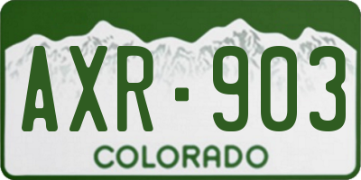 CO license plate AXR903