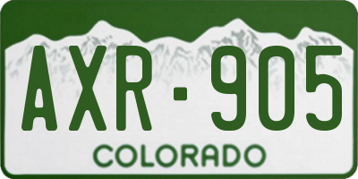 CO license plate AXR905