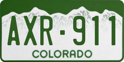 CO license plate AXR911