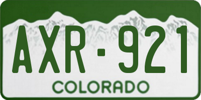 CO license plate AXR921