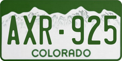 CO license plate AXR925