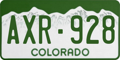 CO license plate AXR928