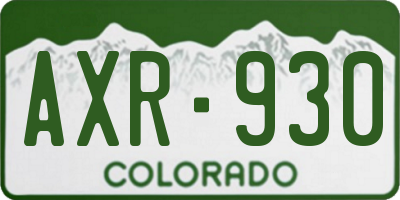 CO license plate AXR930