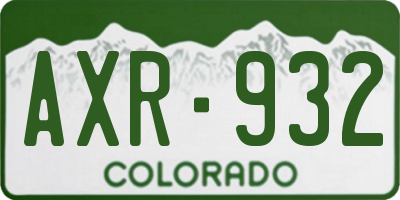 CO license plate AXR932