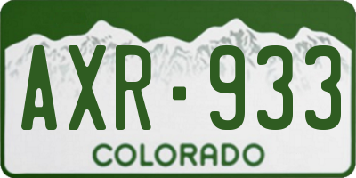 CO license plate AXR933