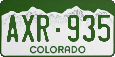 CO license plate AXR935