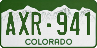 CO license plate AXR941