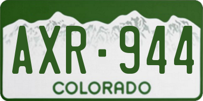 CO license plate AXR944
