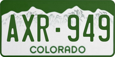 CO license plate AXR949