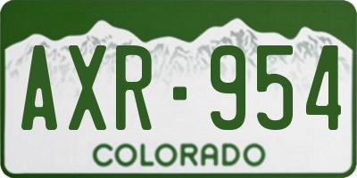 CO license plate AXR954