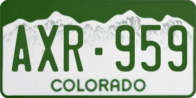 CO license plate AXR959