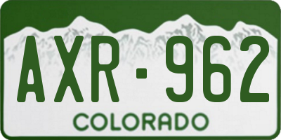 CO license plate AXR962