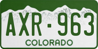 CO license plate AXR963