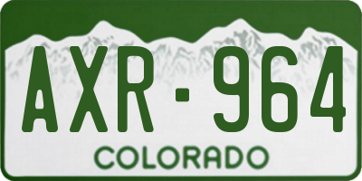 CO license plate AXR964
